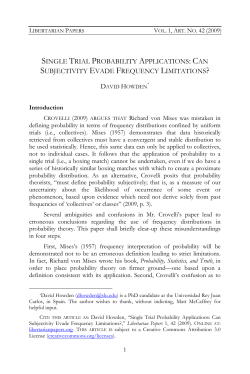 single trial probability applications: can