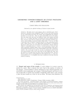 GEOMETRIC CONSTRUCTIBILITY OF CYCLIC POLYGONS AND A