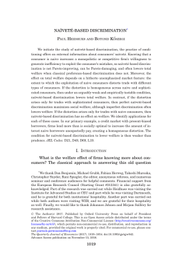 NA&Iuml;VET &acute;E-BASED DISCRIMINATION* What is the welfare effect of