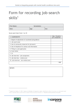 Form for recording job