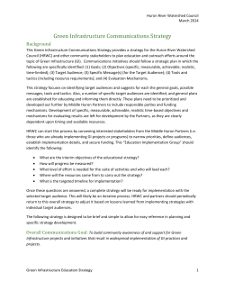 Green Infrastructure Communications Strategy