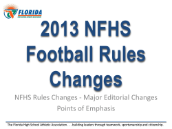 NFHS Rules Changes - Florida High School Athletic Association