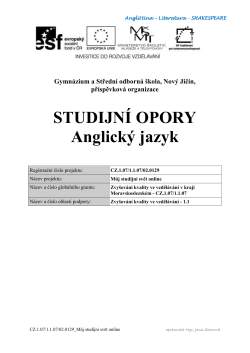 Shakespeare - Můj studijn&iacute; svět online