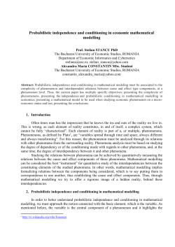 Probabilistic independence and conditioning in economic