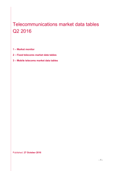 Telecommunications market data tables Q2 2016