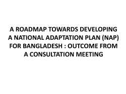through the NAP roadmap - UNDP Climate Change Adaptation