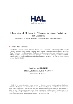 E-Learning of IT Security Threats: A Game Prototype for Children