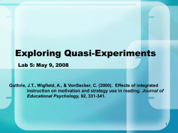 Lab 5 Lecture - Exploring Quasi-experiments TA