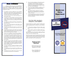 Noise Ordinance - Henderson Police Department