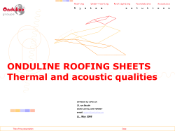 Title of the presentation - Ecoline – Roofing Systems