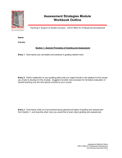 Assessment Strategies Module