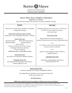 Shower Menu choice of Buffet or Individual