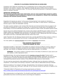Proposition 65 Guidelines Overview