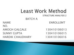 Least Work Method STRUCTURE ANALYSIS 2