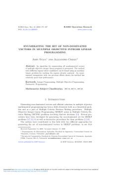 Enumerating the Set of Non-dominated Vectors in Multiple Objective