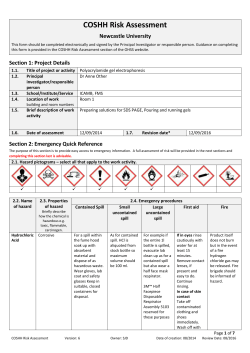 COSHH risk assessment - SDS-PAGE