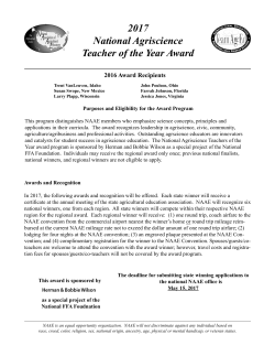 2017 National Agriscience Teacher of the Year Award
