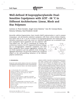Welldefined NIsopropylacrylamide DualSensitive Copolymers with