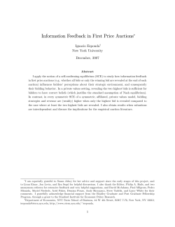 Information Feedback in First Price Auctions