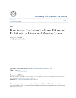 Book Review: The Rules of the Game: Reform and