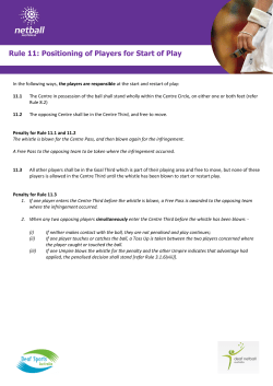 Rule 11: Positioning of Players for Start of Play