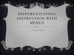 Differentiating instruction with menus