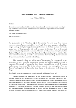 Does economics need a scientific revolution?