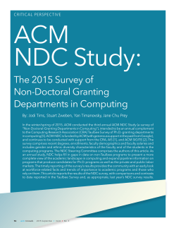 The 2015 Survey of Non-Doctoral Granting Departments in Computing