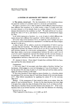 A SYSTEM OF AXIOMATIC SET THEORY&mdash;PART II13 4. The
