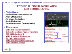lecture 11: signal modulation and demodulation