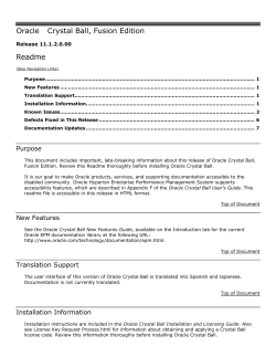 Oracle Crystal Ball, Fusion Edition Readme