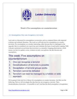 4.1 Assumption: One can recognize a terrorist