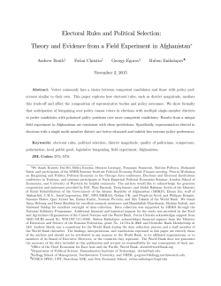 Electoral Rules and Political Selection: Theory and Evidence from a