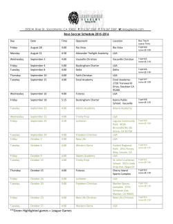 Green Highlighted games = League Games