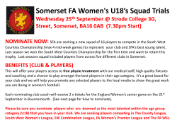 SFA u18 Womens Trial Nomination Form