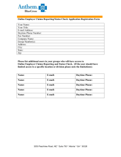 Online Employer Claims Reporting/Status Check Application