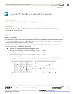 Arithmetic and Geometric Sequences