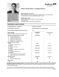 Anthem Dental Option 2 Complete Network