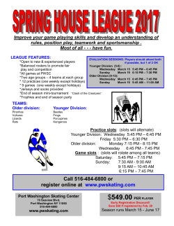 $549.00 PER PLAYER - Port Washington Skating Center