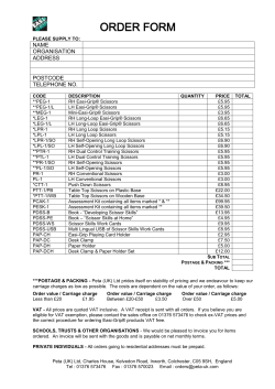 order form - Peta (UK) Ltd