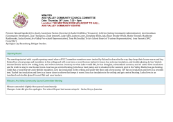 Minutes AVCC Committee Meeting