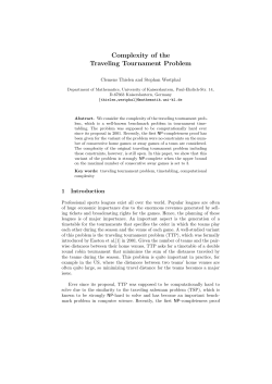 Complexity of the Traveling Tournament Problem