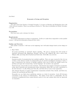 The Economics of Lying and Deception