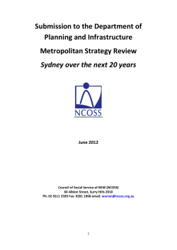 Submission to the Department of Planning and