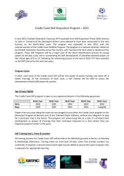 Cradle Coast Skill Acquisition Program &ndash; 2015 In late 2013, Football