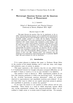 Macroscopic Quantum Systems and the Quantum Theory of