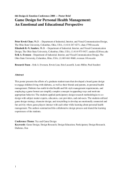 Game Design for Personal Health Management: An