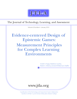 Evidence-centered Design of Epistemic Games
