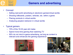Gamers and advertising
