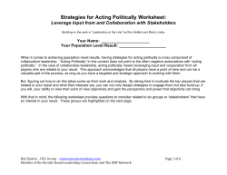 Strategies for Acting Politically Worksheet